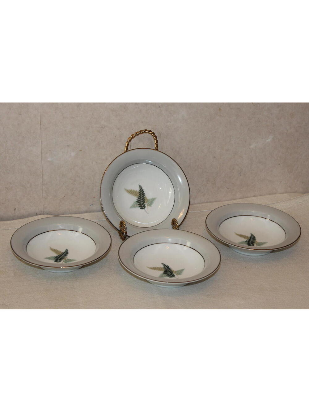 Vintage Noritake Fernwood 5444 Fruit Dessert Bowls - Set of 4